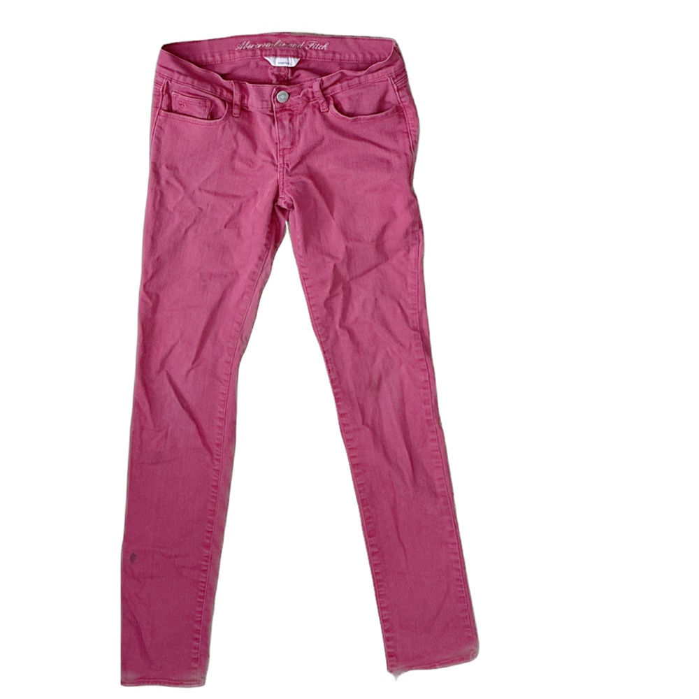 Y2K Grunge Indie Punk Rebellion Distressed Red Abercrombie and Fitch Jeans ~ 00